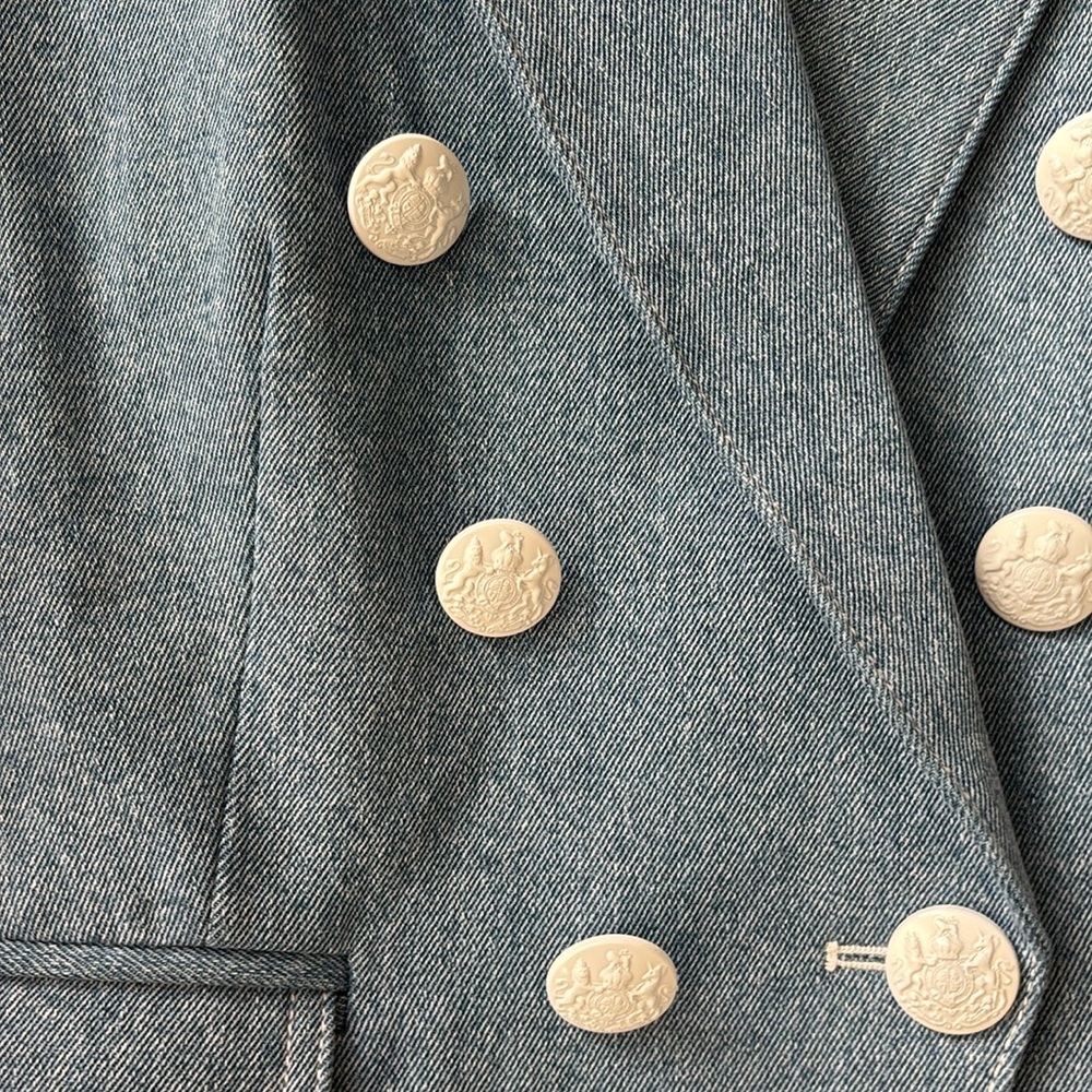 Veronica Beard Blue Double-Breasted Blazer - Picture 2 of 7